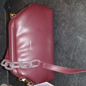 NWT Pixie Mood Bubbly Crossbody Clutch Vegan Leather Wine Color